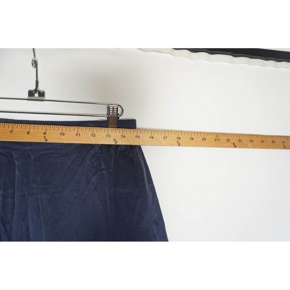 Lunya Good In Bed Washable Silk Wide Leg Pants Navy Blue Lounge Trousers L/XL - Picture 3 of 8